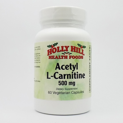 [BRSWGZTRB54GA3DD] Holly Hill Health Foods, Acetyl L-Carnitine 500 MG, 60 Vegetarian Capsules