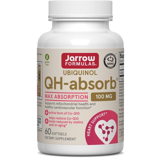 [BRSWIY32BQIRKG36] Jarrow Formulas QH-Absorb Ubiquinol 100mg - 60 Softgels - High Absorption & Active Antioxidant Form of Co-Q10 - Supports Mitochondrial Energy Production & Healthy Cardiovascular Function