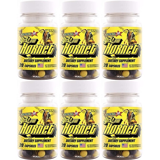 [BRSWKYQGBQEBSDLM] Yellow Hornet Herbal Dietary Supplement 20ct (Lot of 6 X) = 120 Capsules