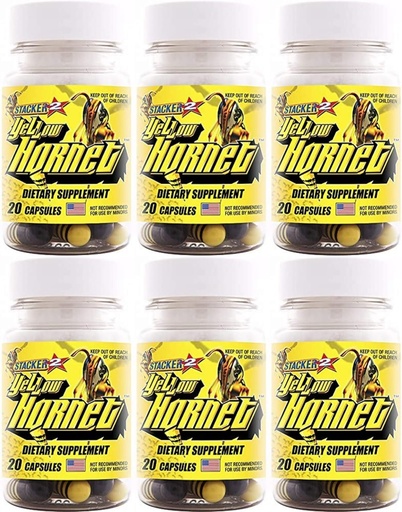 [BRSWKYQGBQEBSDLM] Yellow Hornet Herbal Dietary Supplement 20ct (Lot of 6 X) = 120 Capsules