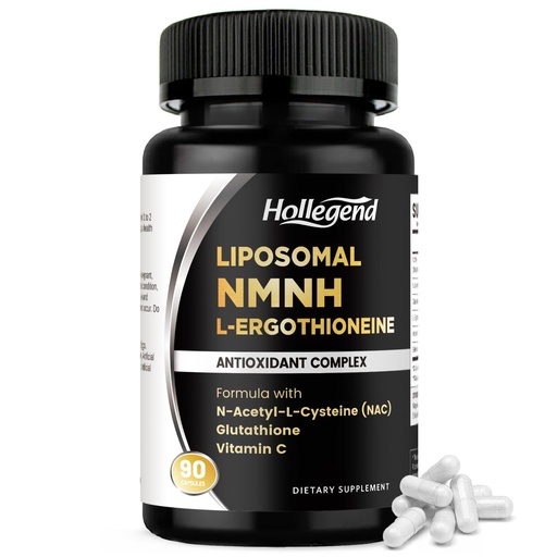 [BRSRE2Q7AEPGO23G] Liposomal NMNH & Ergothioneine Supplement, 6 in 1 Complex with NAC, Glutathione, Vitamin C & Selenium, for Women & Men, Healthy Aging, Antioxidant & Immune Support, 90 Capsules
