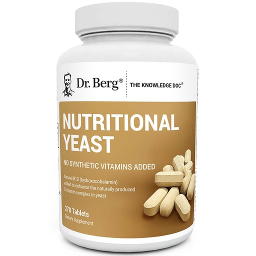 [BRSWGZALOF6QI2D2] Dr. Berg Nutritionals Yeast Tablets – Natural B12 Added - All 8 B Vitamin Complex – Organic Vanilla Flavor - 270 Vegan Tablets Dietary Supplements