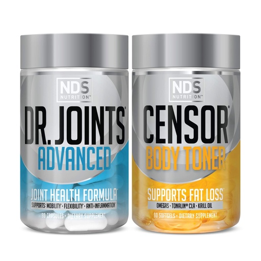 [BRSWYFQFOYMBQAY7] NDS Nutrition Dr. Joints Advanced Joint Health Formula (90 Capsules) & NDS Nutrition Censor Fat Loss and Body Toner (90 Softgels)