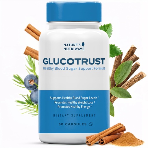[BRSRAAL7PIBAKHIU] Glucotrust Capsules Supplement, Original Formula, 100% Natural Herbal Blend, Gymnema sylvestre, Chromium, Licorice | 30 Capsules, 1 Month Supply