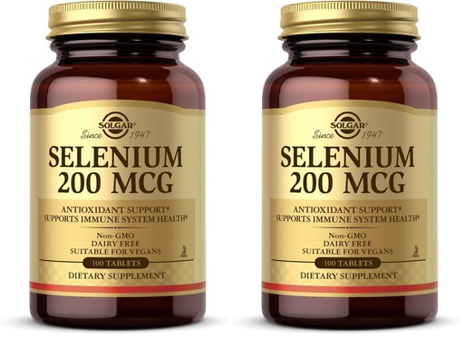 [BRSREAAHAQMQ2AIY] Solgar, Selenium 200 Mcg Tablets, 100 Count (Pack of 2)