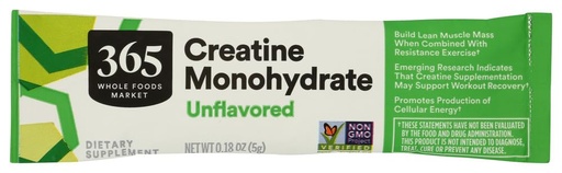 [BRSREAD4OAIBYD3H] 365 by Whole Foods Market Creatine Monohydrate SGL, 5 GR