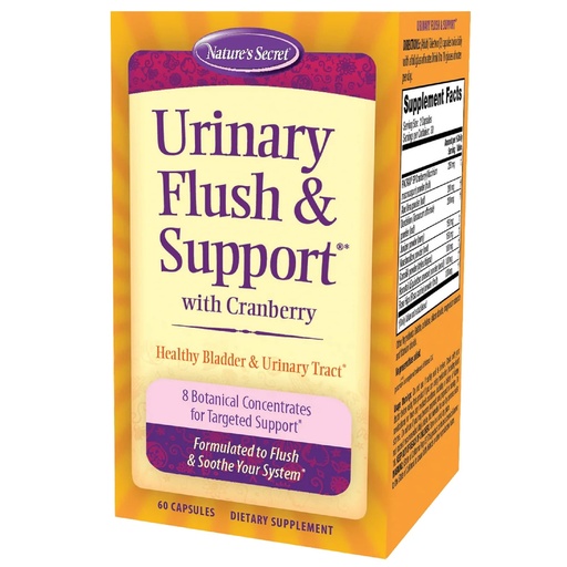 [BRSWIYLZAEHWY3LC] Nature's Secret Urinary Flush & Support with Cranberry Promotes Healthy Bladder & Urinary Tract - 8 Botanical Concentrate Blends to Flush & Soothe - Healthy Elimination & Detoxification - 60 Capsules