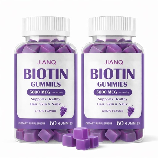 [BRSRGFLQB4PAYAI6] Biotin Gummies for Hair Skin & Nails – High Strength 5000 mcg Biotin with Collagen, Zinc & Vitamin C | Vegan, Sugar-Free, Non-GMO | Supports Healthy Hair Growth, 120 Count