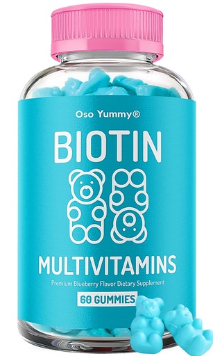 [BRSWGHYBCEFGEHQZ] Vegan Hair Skin and Nails Gummies - Biotin Gummies w/Sugar, Bear Shaped Supplement w/ Biotin 5000mg + Vitamins A, C, D, E, B6, B12 + Zinc | Hair Vitamins for Faster Hair Growth for Women & Men