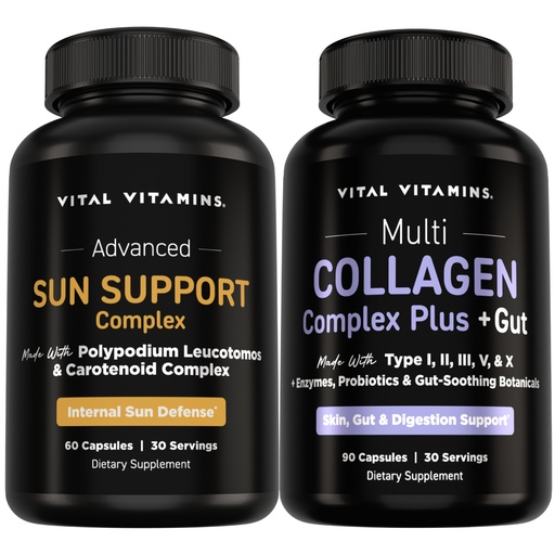 [BRSRYYALAEHWMD3F] Vital Vitamins Sun Support + Multi Collagen Plus Gut