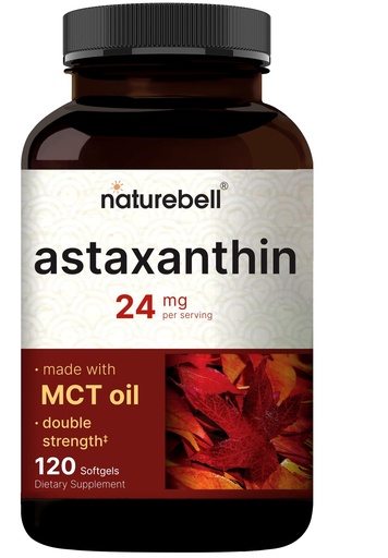 [BRSRGAL6O54BGCQZ] NatureBell Astaxanthin 24 mg, 120 Softgels – Microalgae Source – Astaxanthin Supplements Made with MCT Oil – Non-GMO, Gluten Free, No Soy