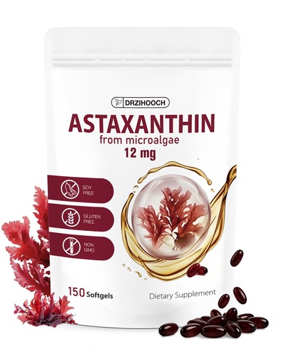 [BRSRGAYRC4CQOHTU] Astaxanthin 12mg – 150 Softgels, Natural Astaxanthin Supplements from Microalgae Source - Triple Strength Antioxidant Supports Skin, Eye & Joint Health - 5 Month Supply
