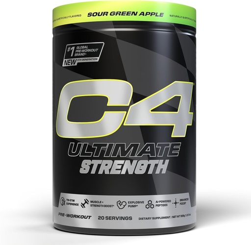 [BRSROCD6OYIBGETD] Cellucor C4 Azken Indarra Lanketa aurreko Hautsa - Tri-Stim Experience 300mg Caffeine+TeaCrine+Dynamine - Creatine & Beta-Alanine - Energia gehigarria Gizon eta Emakumeentzako - Sour Green Apple, 20 zerbitzatu