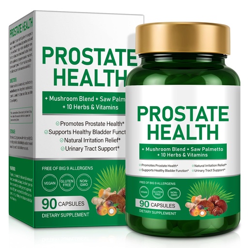 [BRSRGZACOIIWCH33] Saw Palmetto Prostate Supplement for Men 2000mg – Advanced 45% Fatty Acids Formula with Reishi & Maitake, Stinging Nettle, Zinc Selenium Magnesium Vitamin C Lycopene – Urinary Support – 90 Capsules