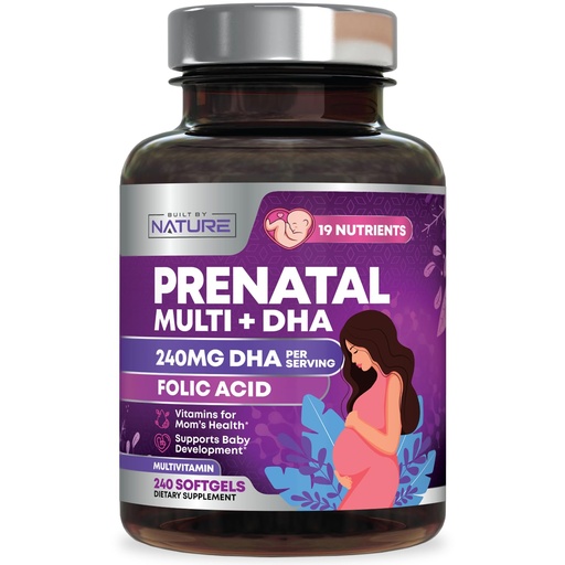 [BRSRA233C4BBQHTF] Prenatal Vitamins for Women - Multivitamin with DHA, Folic Acid, Vitamin C, B12, Iron & Omega-3 - Before, During & Post Pregnancy Supplement for Healthy Growth & Brain Development - 240 Softgels