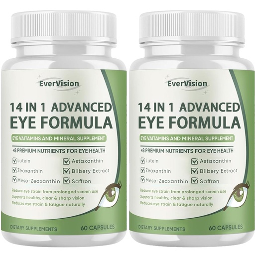 [BRSRGZALBAIG2EQY] 14 in 1 Advanced Eye Formula – Eye Vitamin and Mineral Supplement with Lutein, Zeaxanthin, Zinc & Bilberry Extract – Vision & Focus Support (2)