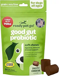 [BRSROZIDAAOWGGQ4] Probiotic Chews for Dogs Gut Health | Tasty Pre and Probiotics for Dogs Digestive Health with Pumpkin Dog Probiotics and Digestive Enzymes | NASC Certified & Made in The USA | 60 Chews