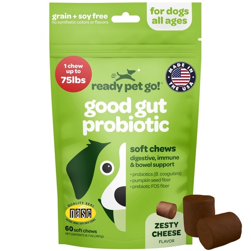 [BRSROZIDAAOWGGQ4] Probiotic Chews for Dogs Gut Health | Tasty Pre and Probiotics for Dogs Digestive Health with Pumpkin Dog Probiotics and Digestive Enzymes | NASC Certified & Made in The USA | 60 Chews