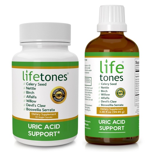 [BRSRMFD3PICQ23I7] Lifetones Uric Acid Support Bundle - Tincture & Capsules for Joint Health & Comfort