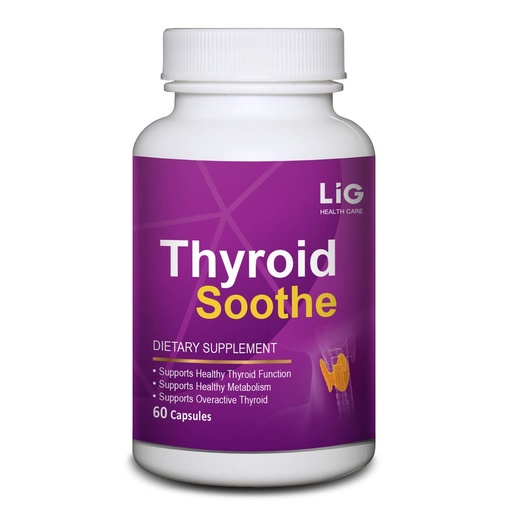 [BRSWYYIECUIQG3TH] LIG Thyroid Soothe – Iodine-Free Formula for Overactive Thyroid – Immune Support - Heart & Digestive Health with Lemon Balm & Honeysuckle Flower - 60 Capsules