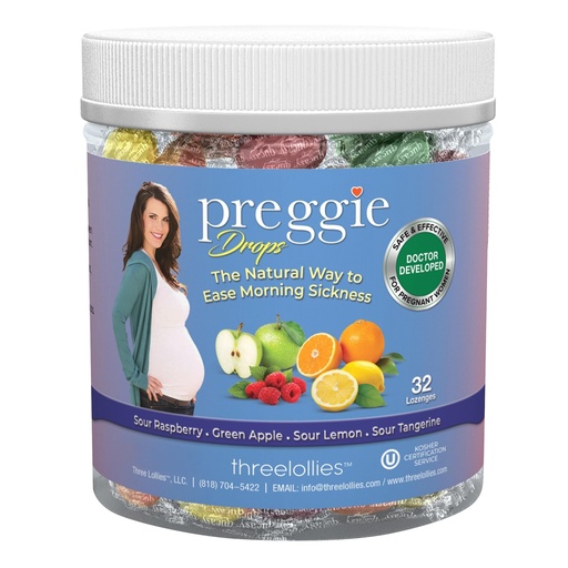 [BRSRABT6CV7BAADO] Preggie Pop Drops Pregnancy Nausea Relief Morning Sickness Candy with Essential Oils for Pregnant Women – Flavor Variety Pack, 32 Count