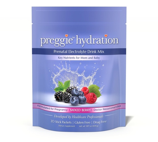 [BRSRACY7CEFGMCD4] Three Lollies Preggie Hydration Packets - Natural Hydration & Nausea Relief for Pregnant Women - Replenishes Electrolytes & Nutrients - 20 Packets