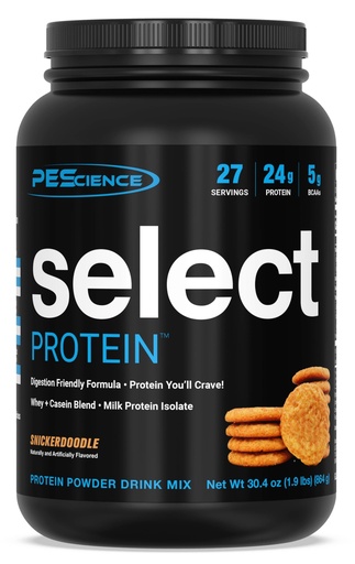 [BRSWIGT5BAGQ4AY3] PEScience Select Protein Powder, Whey and Casein Blend, Lean Protein Powder for Women and Men, Low Calorie, Low Carb, Keto Friendly, Gluten Free, Snickerdoodle - 27 Servings
