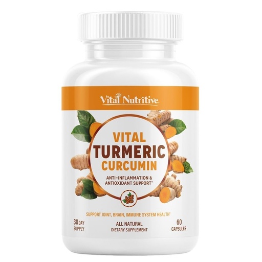 [BRSREAAHPN6GEHTD] Vital Turmeric Curcumin Supplement – 1310 mg Blend with 95% Curcuminoids & Curcumin with Black Pepper – Joint, Brain, Immune & Anti-Aging Support – Non-GMO, Gluten-Free – 30 Day Supply