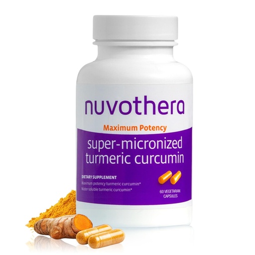 [BRSRAZTQCQNRQHTH] Nuvothera Super-Micronized Turmeric Curcumin Capsules Rapid Absorption, Whole Root, Non-GMO, Skin, Gut Health & Antioxidants (1 Month Pack (60 Capsules))