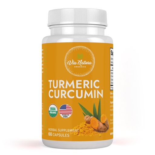 [BRSRO2QPO4IBE3Q3] Turmeric Curcumin 1000mg | Organic Herbal Supplement | Natural Antioxidant | 60 Capsules
