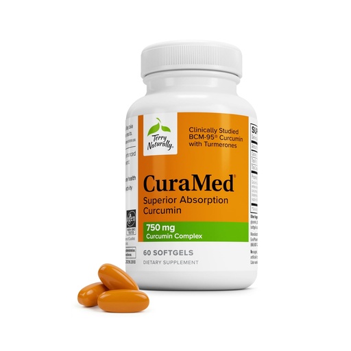 [BRSWIYYDOIDGMGY7] Terry Naturally CuraMed 750mg - Antioxidant Supplement for Brain & Heart Health Support - Dietary Supplement with High-Potency Curcumin Complex - Kidney, Liver & Immune Health Support - 60 Softgels