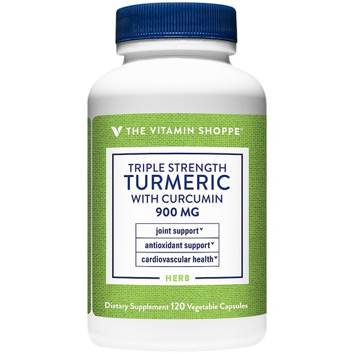 [BRSWIZYKOYOW2D3U] The Vitamin Shoppe Triple Strength Turmeric with Curcumin 900mg, Supports Joint Mobility, Provides Antioxidant Benefits & Includes 5mg Bioperine for Nutrient Absorption (120 Vegetarian Capsules)