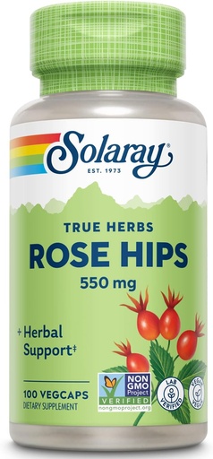 [BRSWIYTYCUPRCEDG] SOLARAY Rose HIPS Fruit 550mg ← Esquí saludable, articulaciones &amp; funciones inmunitarias Apoyo  Fuente de Vitamina C &amp; Bioflavonoids