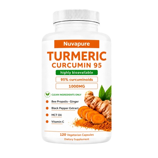 [BRSRYYDYCN5BGGQV] NuvaPure Turmeric Curcumin 95, 120 Count (1pcs)