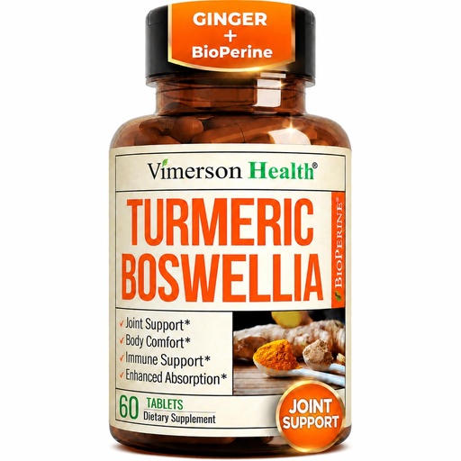 [BRSRABT5BYNQOE3D] Boswellia Serrata Turmeric Curcumin Supplement: Organic Tumeric, Boswellia Extract, Ginger & BioPerine for Max Absorption – Inflammation & Joint Supplements for Men & Women – Non-GMO – 60 Tablets