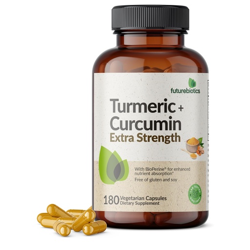 [BRSROEA7CQPAADLB] Futurebiotics Turmeric + Curcumin, Antioxidant, Joint & Digestion Support with BioPerine for Enhanced Nutrient Absorption, Non-GMO, 180 Vegetarian Capsules