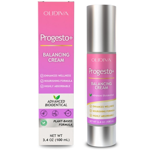 [BRSRGEL4CB5BOE3U] Progesto+ Cream | Bioidentical Hormone Support & Synthetic Progesterone Free | For PMS & Menopausal Comfort 100g / 3.4 oz (3 Month Supply)
