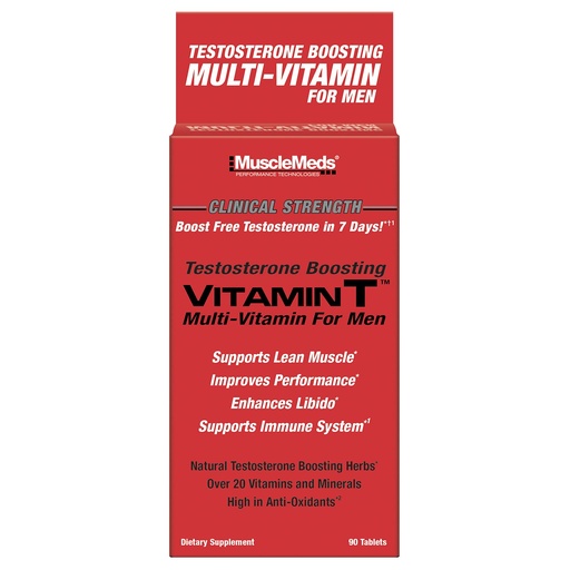[BRSWGAD2AV5QAEQV] MuscleMeds Vitamin T Daily Complete Multivitamin for Men Enhances Testosterone Muscle Building Sexual Performance 20 Vitamins Minerals Fenugreek Tribulus Longjack, Brown, 90 Count