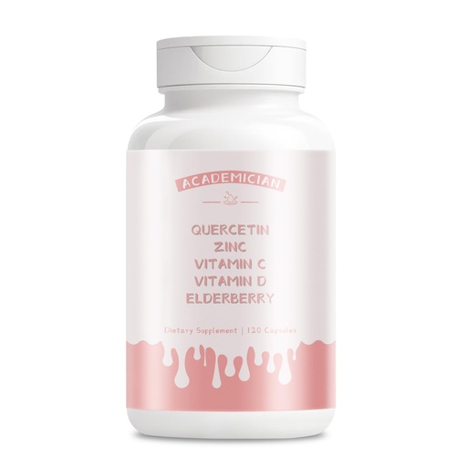 [BRSRGGILCEBWMCDZ] Vitamin D3 Vitamin C Supplements Quercetin Elderberry Capsules for Men Women Supplement - 120 Capsules