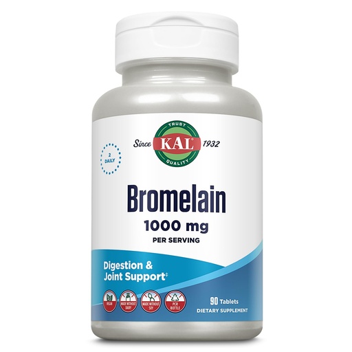 [BRSWIYTYO4ABYFD6] KAL Bromelain Tablets, 1000 mg, 90 Count