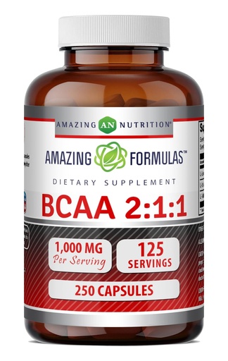[BRSRECY3CEDQMHIU] Amazing Formulas BCAA 2:1:1 1000 Mg Per Serving | Capsules | Branched Chain Amino Acids Supplement | Non-GMO | Gluten-Free | Made in USA (250 Count, Pack of 1)