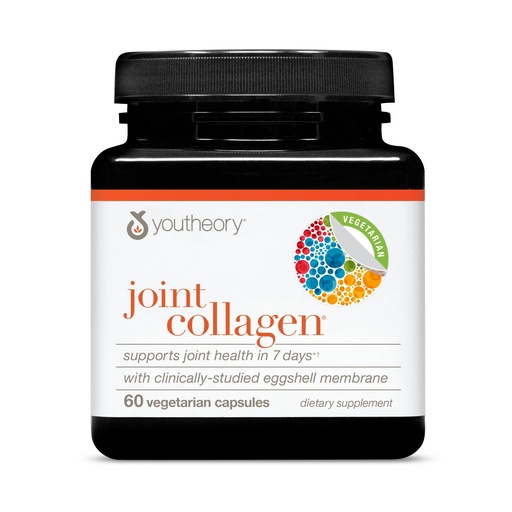 [BRSW2EAOOZ6RY2TF] Youtheory Joint Collagen - Vegetarian Collagen Supplement with NEM Eggshell Membrane & Boswellia Extract - Dairy, Soy & Gluten Free - 60 Vegetarian Capsules