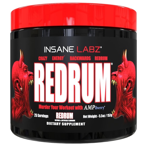 [BRSWGBD4PNYWCCTU] Insane Labz Redrum High Stim Pre-workout NO Booster Powder, Loaded with Beta Alanine, Agamatine Sulfate, Taurine and Fueled by AMPiberry & OXYgold for Strenth and Recovery, 25 Servings, REDRUM (Grape)