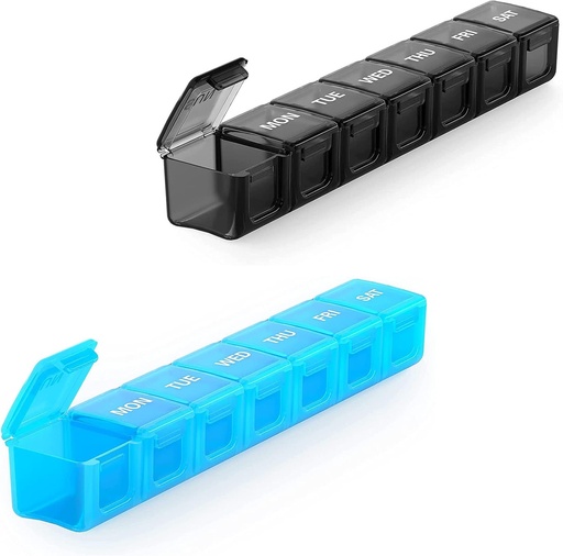 [BRSRMYYNAEMQO2QU] 2 Pack Extra Large Pill Organizer, Sukuos Weekly Pill Box, Pill Case, Medicine Organizer for Vitamins, Fish Oils or Supplements