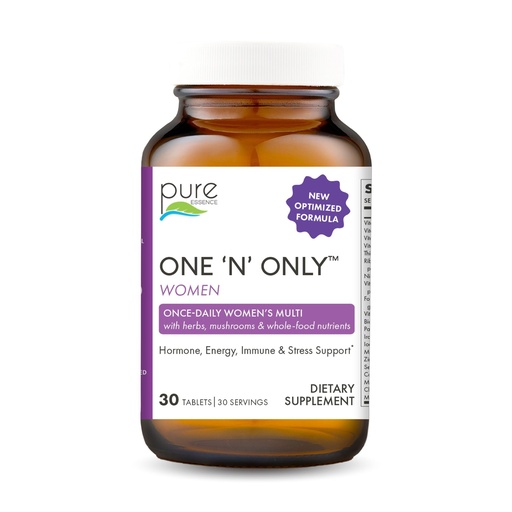 [BRSWIYL2DIHWAEAV] PURE ESSENCE LABS One N Only Multivitamin for Women, Natural One a Day Herbal Supplement with Vitamin D3, B12, and Biotin with Whole Foods, 30 Tablets
