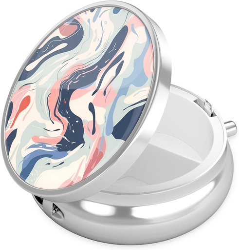 [BRSRAZIPOAIWE3AV] Nipichsha pille boks, liten piller tilfelle for purse og lomme, Søt reisemedisinorganisator, bærbar medisin containerholder å holde vitaminer, medisinering, fiskeolje og kosttilskudd, A05-kunst stil mønster