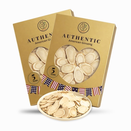 [BRSRGAA6CAPBY3QV] HLX 2 Boxes of 5 Year American Ginseng Slices - Hand Selected Wisconsin Panax Ginseng, Organic Ginseng Root Slices for Men & Women, for Tea & Soup, Daily Use (8 Ounce)