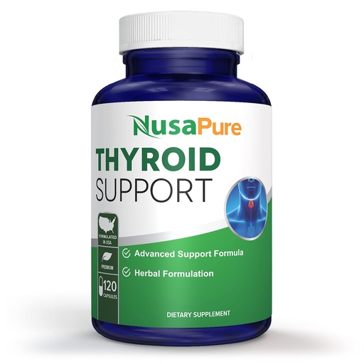 [BRSWIBD7DJ7WEDLE] NusaPure Thyroid Support Supplement (Non-GMO) 120 caps, Ashwaganda, Iodine, Zinc, kelp, Vitamin B12, L-Tyrosine, Selenium, Copper