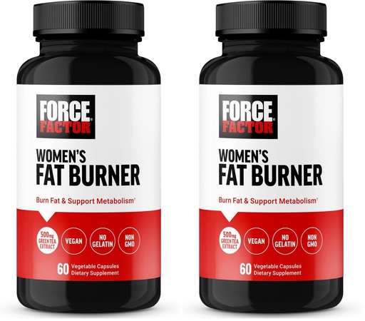 [BRSRAYYOOZYWCHTX] Force Factor Women’s Fat Burner, Metabolism Booster, and Weight-Loss Supplement Support, Green Tea Fat Burner Weight-Loss Pills to Help with Energy, Diet, and Exercise, Vegan, Non-GMO, 60 Capsules
