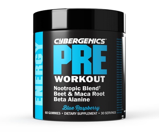 [BRSROYYZPN7W2C3O] Pre Workout Gummies, Supports Energy Levels, Boosts Performance, Beta Alanine, Green Tea Extract, Nootropic Blend for Focus, Natural Beet Root, Blue Raspberry, 60 Gummies, 30 Servings
